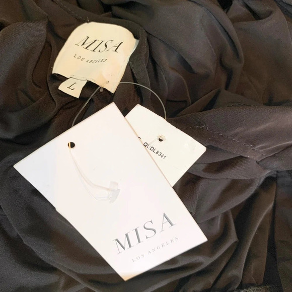 MISA Los Angeles Athema Cutout Waist Sleeveless Maxi Dress Black Size L NWT - Picture 10 of 13